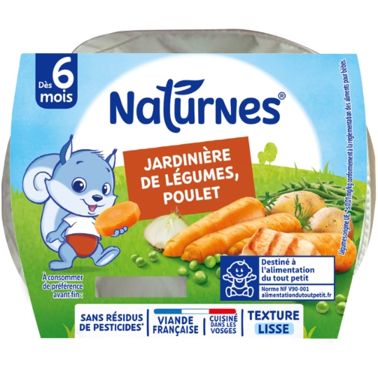 Babyschotel vanaf 6 maanden Naturnes Groenten- en Kipplanter 2x190g - NESTLE