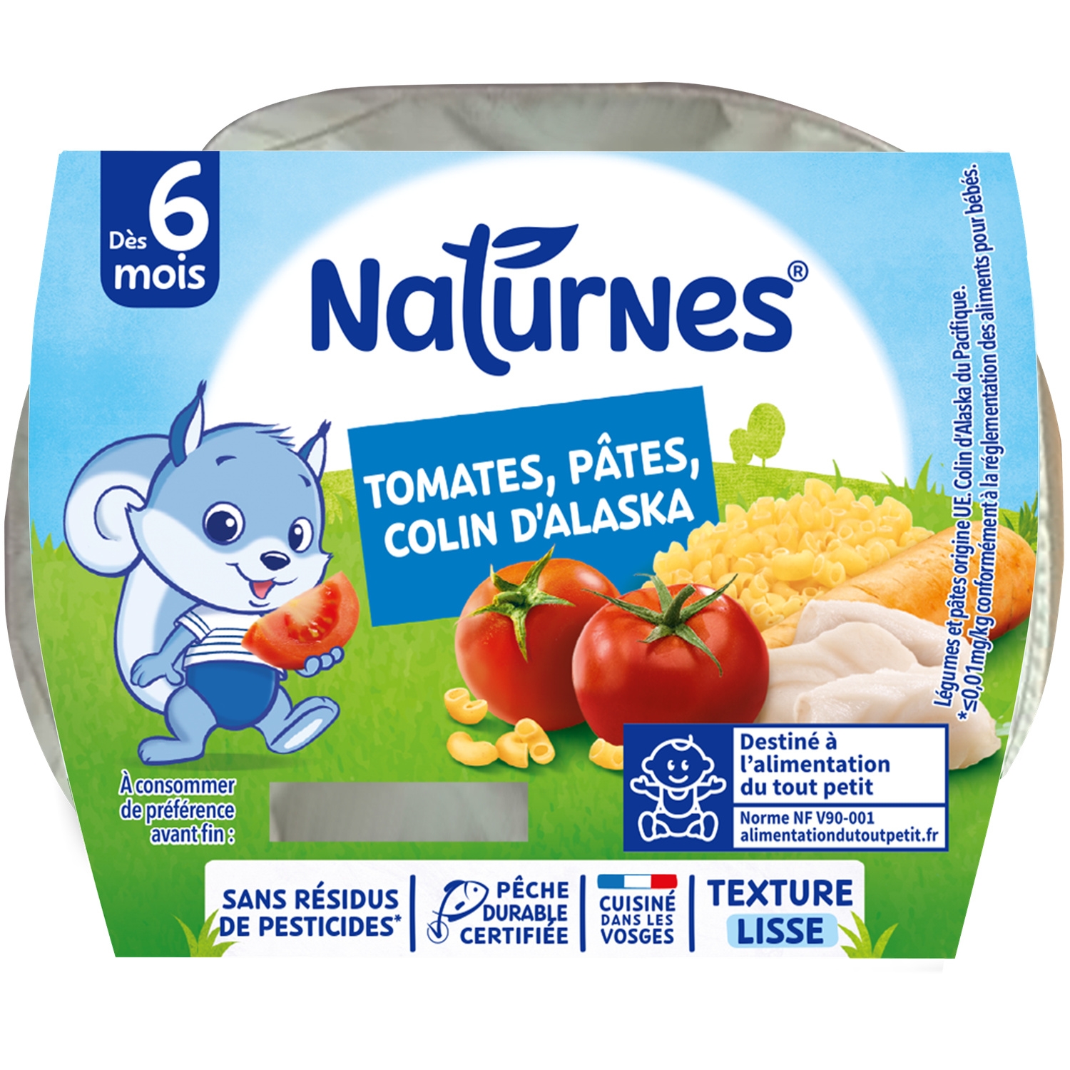 Babyschotel vanaf 6 maanden Tomaten Pasta en Colin Naturnes 2x190g - NESTLE
