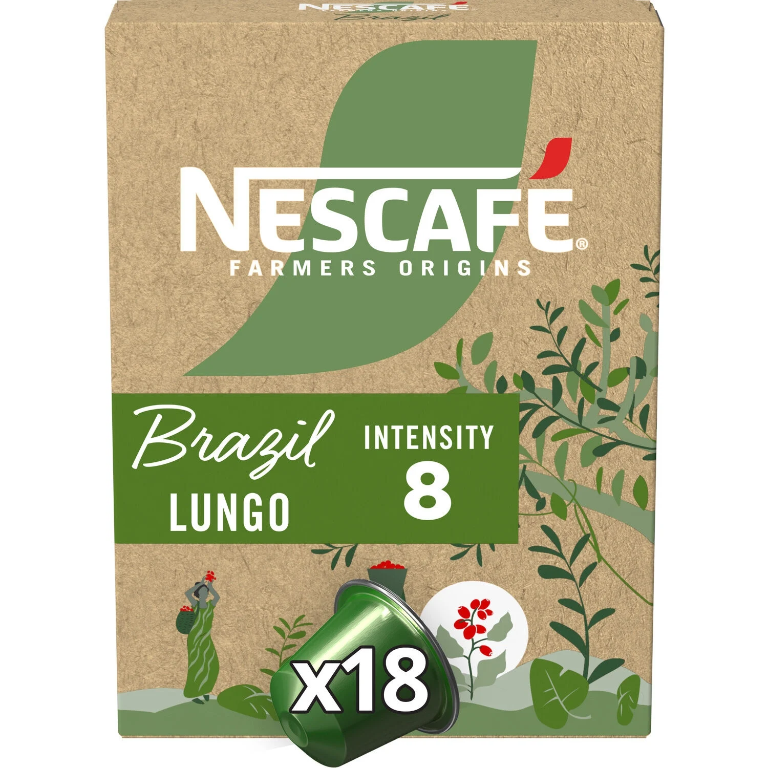 Brazil Lungo Intensity Coffee Capsules 8 x 18 - Nescafe