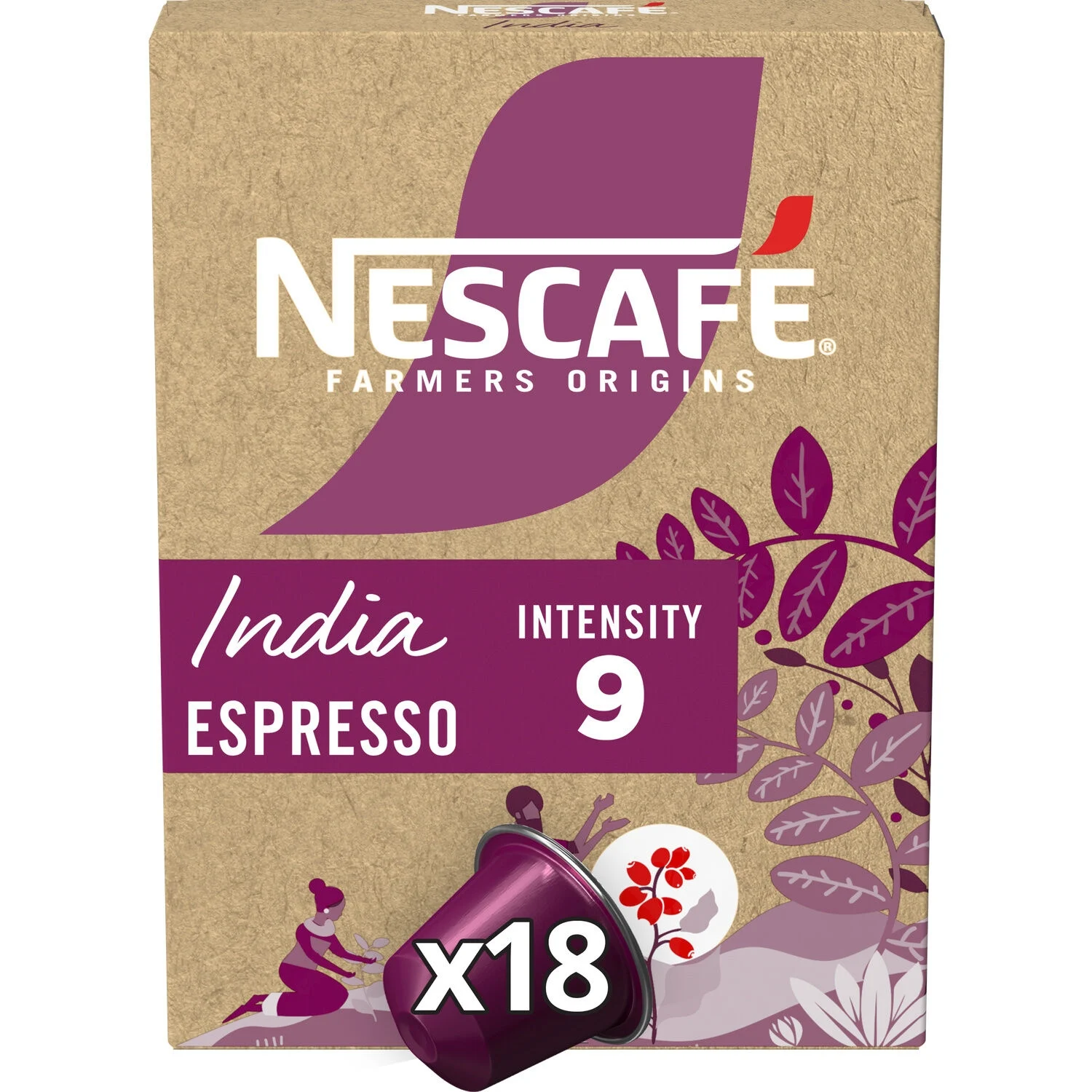 India Espresso Coffee Capsules Strength 9 X18 - Nescafe