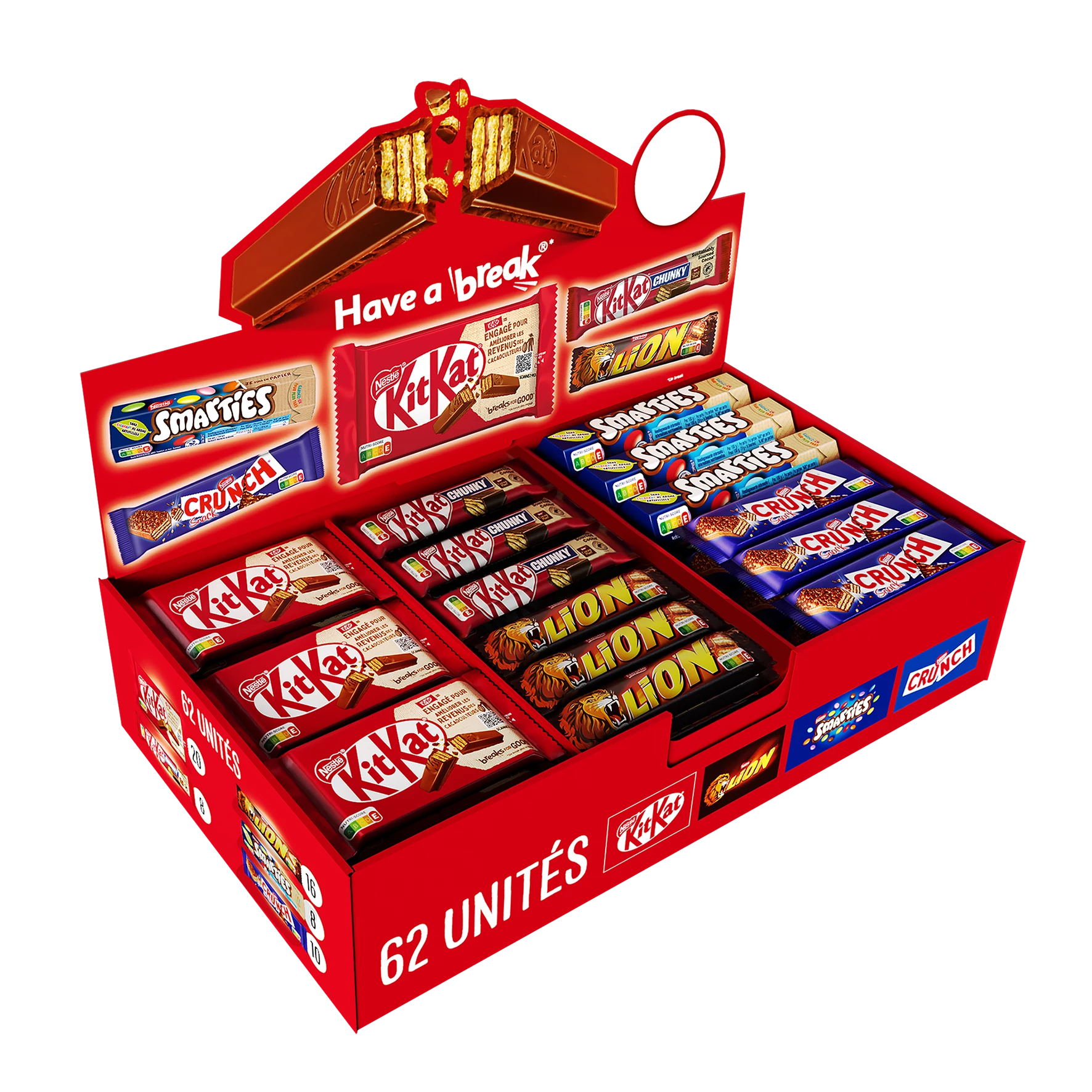 Chocobox Multi-Product Display Box 2426g - Lion-crunch-kit Kat- Smarties