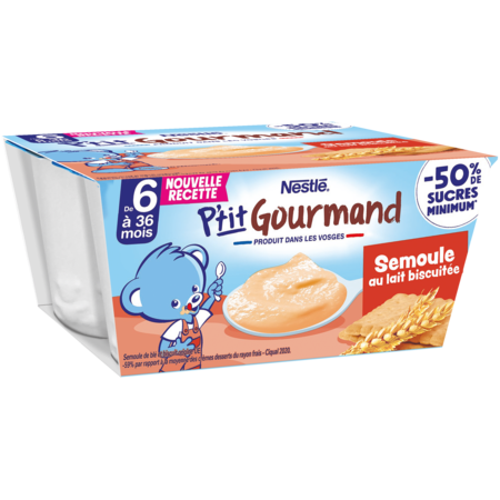 P'tit Gourmand Semoule Biscuité 4x100g - NESTLE