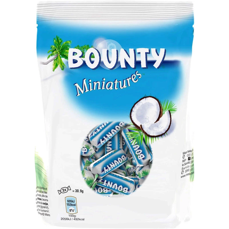 Mini barres chocolat/noix de coco 130g - BOUNTY