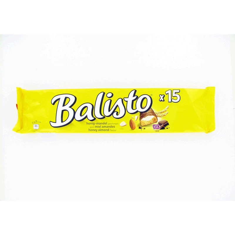 Barres chocolatées crème au lait et miel amandes 18;5g - BALISTO