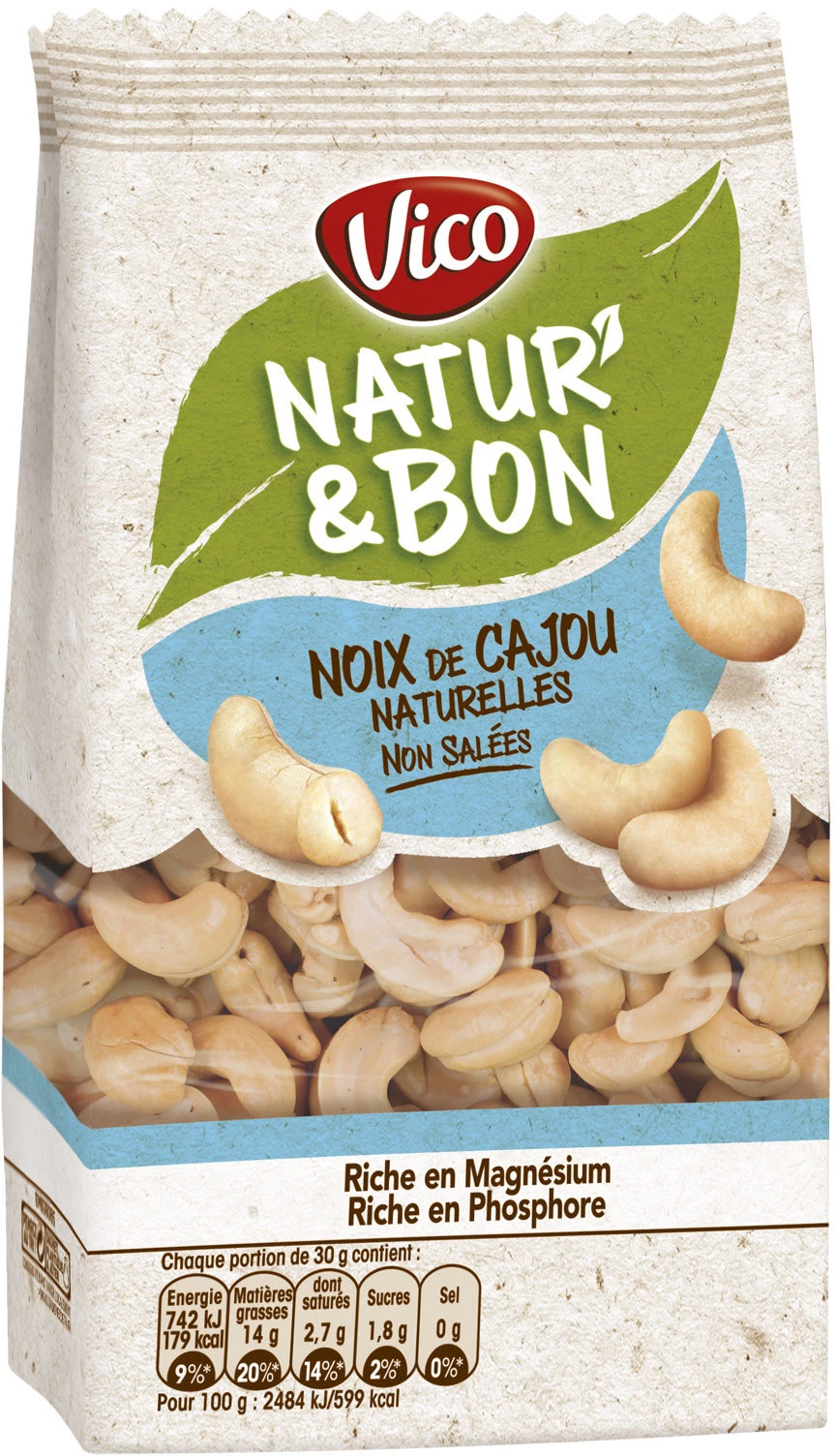 Noix de Cajou Non Grillées,  200g - NATUR' & BON