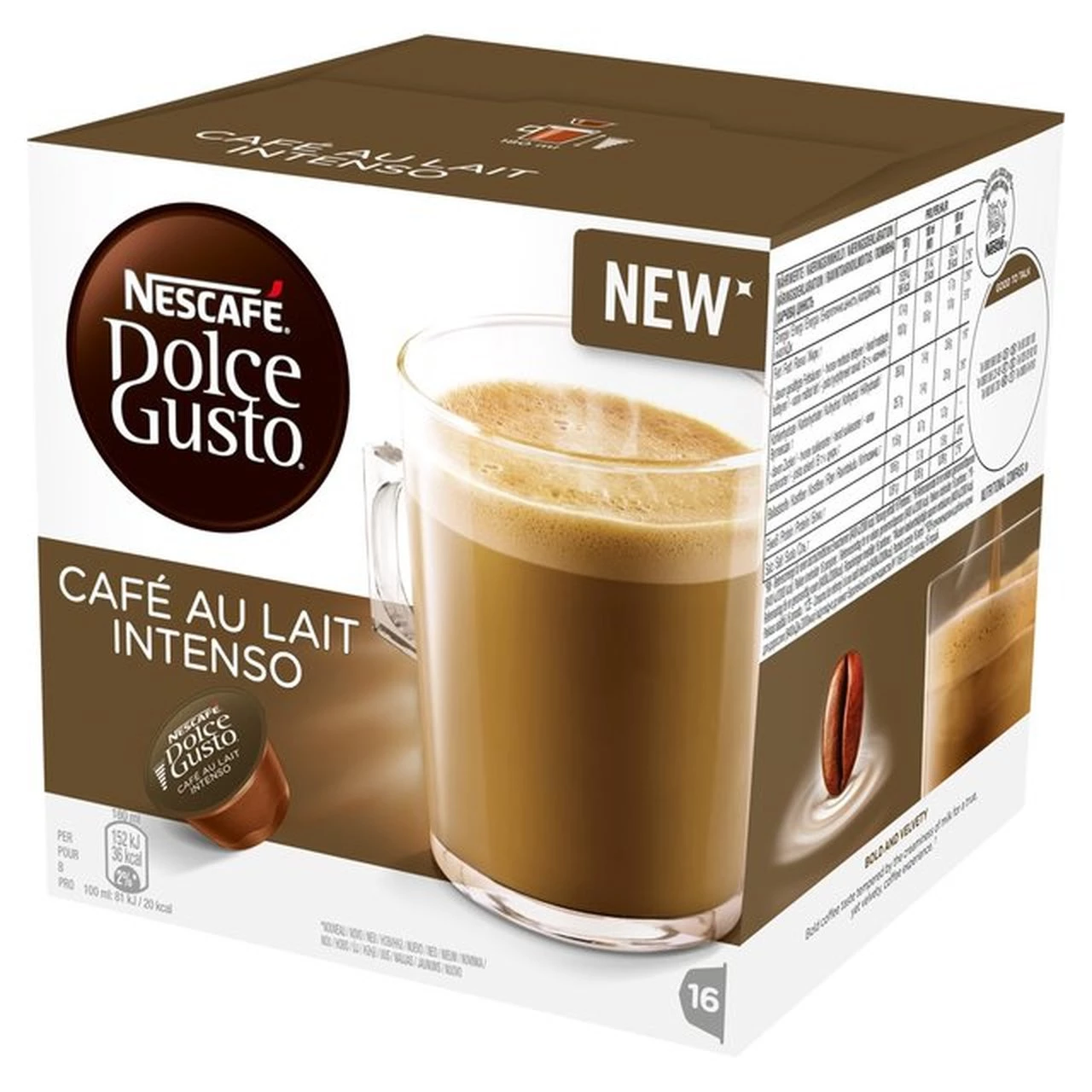 Café com leite Intenso x16 cápsulas 160g - NESCAFÉ DOLCE GUSTO