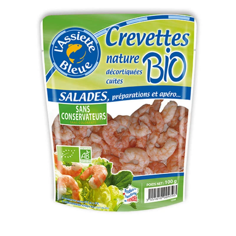Crevettes Nature Bio 100g - L'ASSIETTE BLEUE