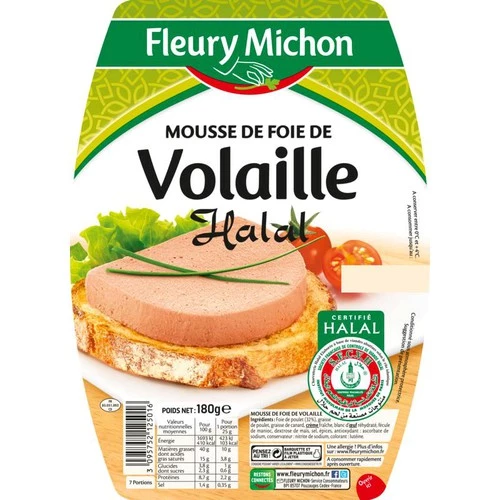 Mousse de Foie Volaille Halal, 180g - FLEURY MICHON