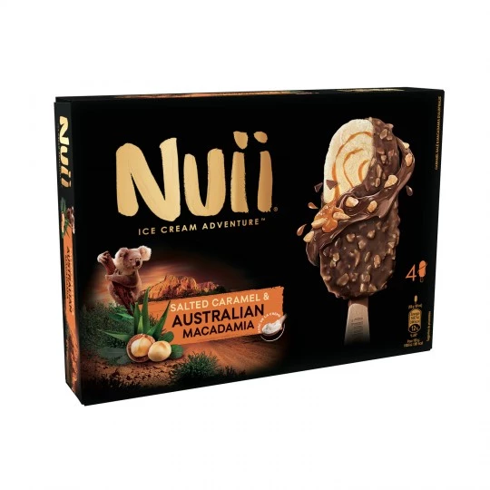 Bâtonnets caramel salé & macadamia d'Australie x4 - NUII