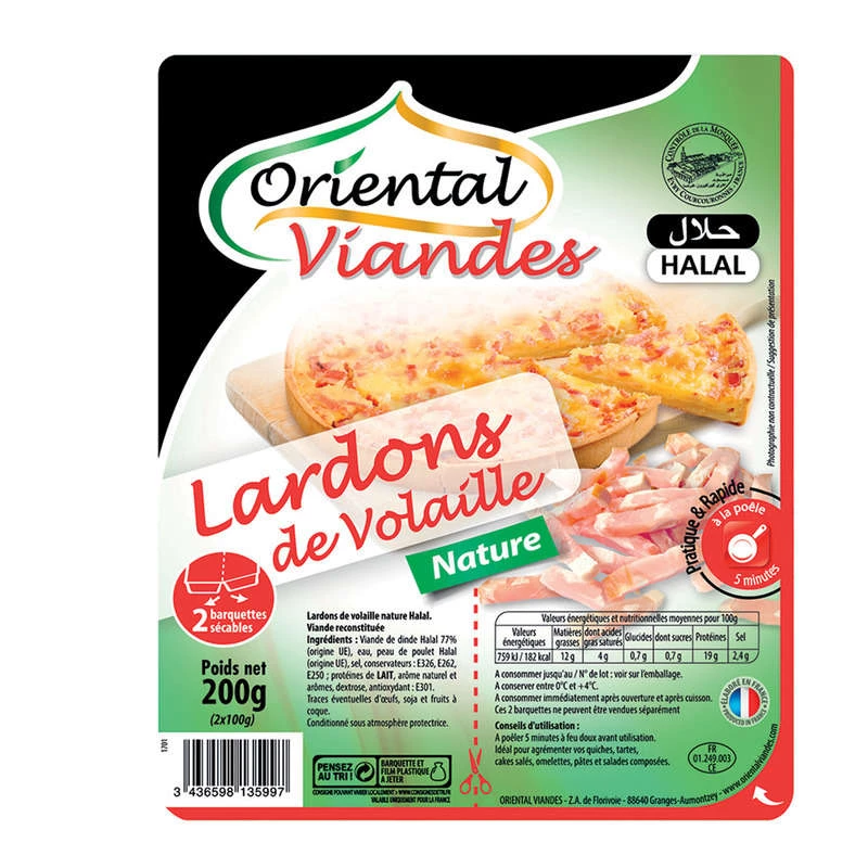 Lardons Volaille Nat Halal 2x1
