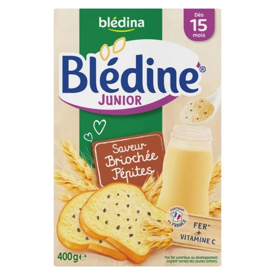Junior Blédine 婴儿麦片，奶油蛋卷和鸡块味，适合 15 个月以上婴儿 400 克 - BLEDINA
