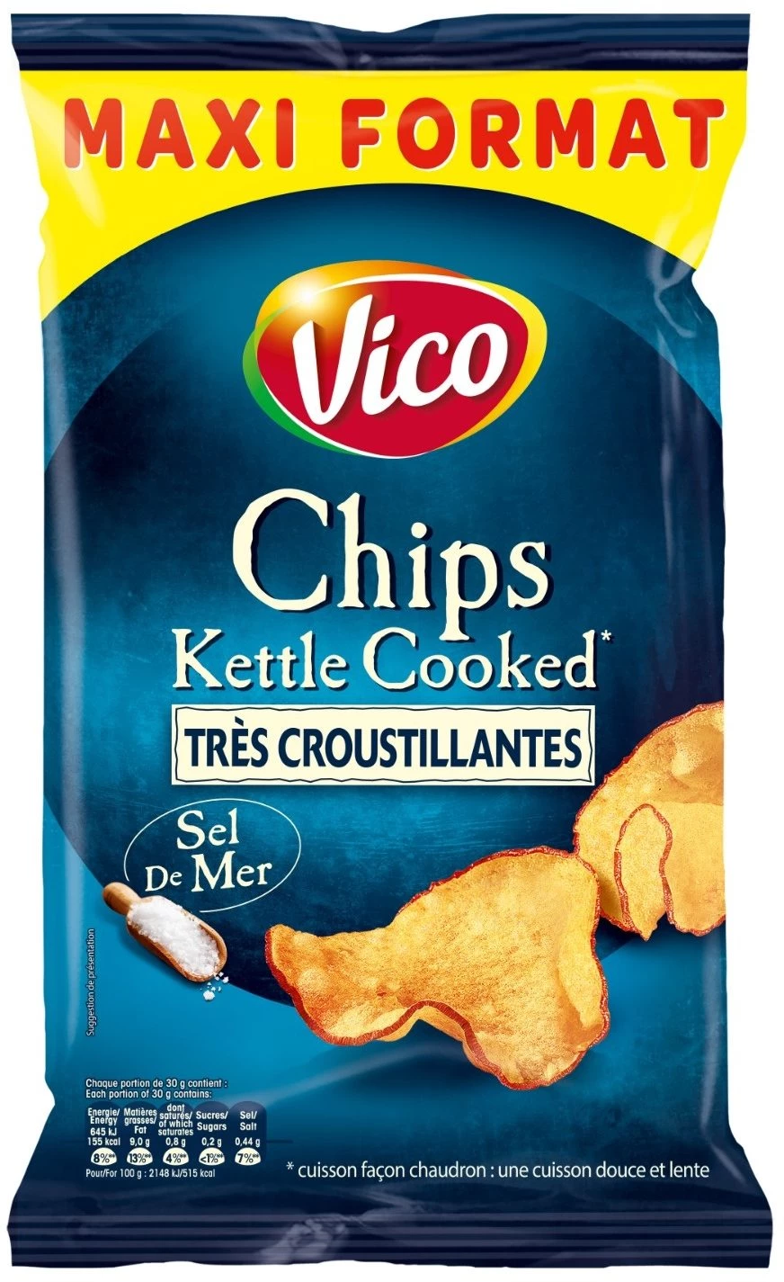 Chips kettle cooked sel de mer 200g - VICO