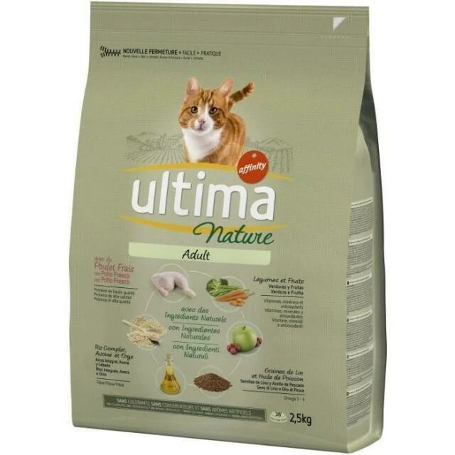 Croquettes pour chat adulte poulet legumes fruits 2.5kg ULTIMA
