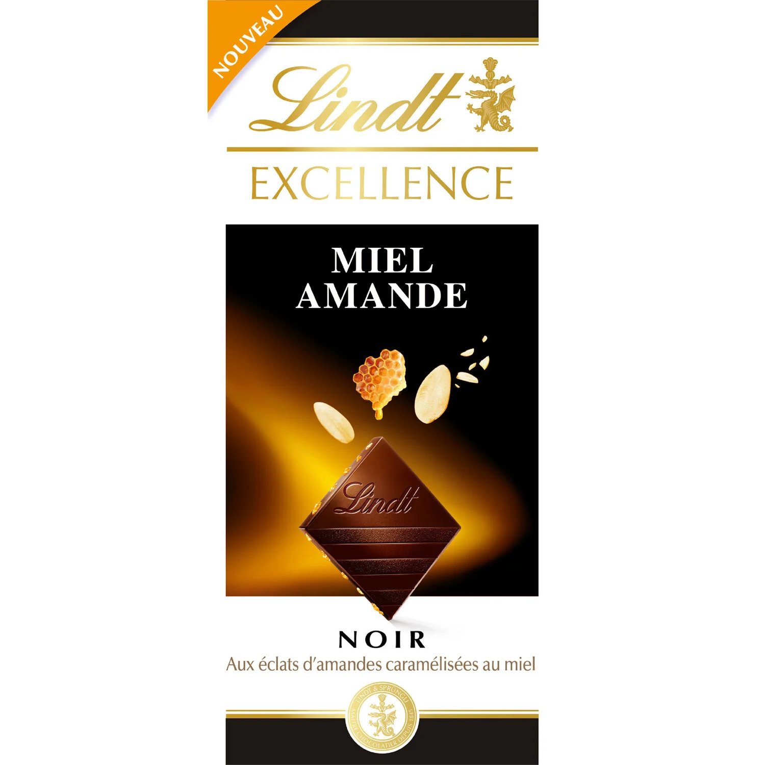 Excellence Noir Miel Amande Tablette 100 G - LINDT