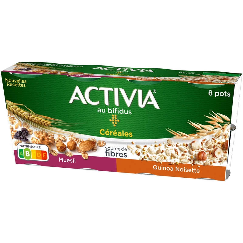 8 Yaourt céréales muesli quinoa noisette bifidus - ACTIVIA