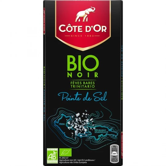 Tableta de chocolate negro orgánico con un toque de sal 90g - COTE D'OR