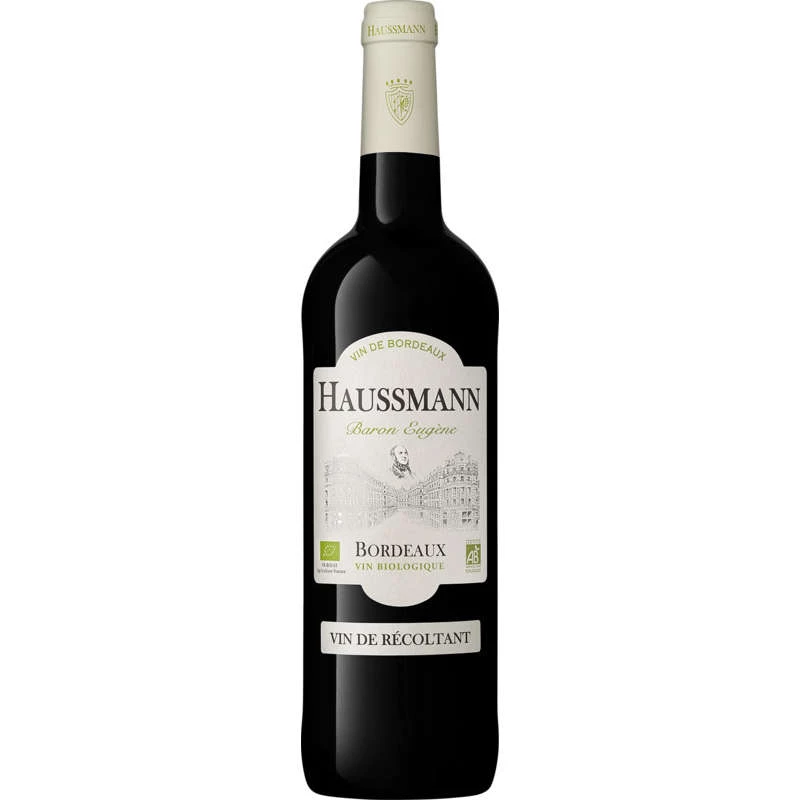 Vin Rouge de Bordeaux Bio, 13°, 75cl - BARON EUGENE HAUSSMANN