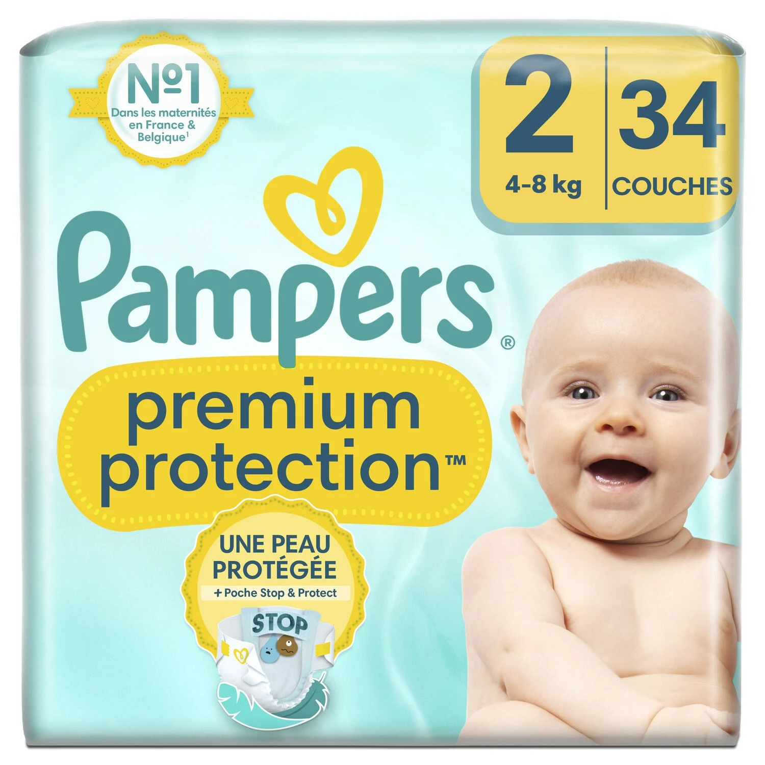 Couches Premium Protection T2 (4-8 Kg) X34 - PAMPERS