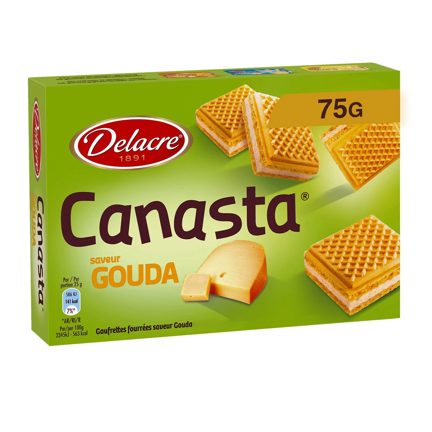 Gouda-flavored Canasta Waffles 75g - DELACRE