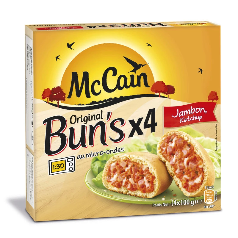 Original bun's jambon & ketchup 4x100g - MCCAIN