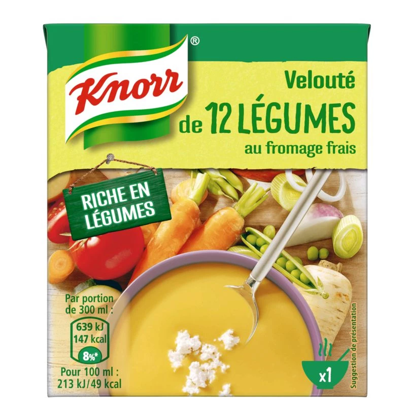 شوربة مخملية مكونة من 12 خضار وجبنة، 30 سنتيلتر - KNORR