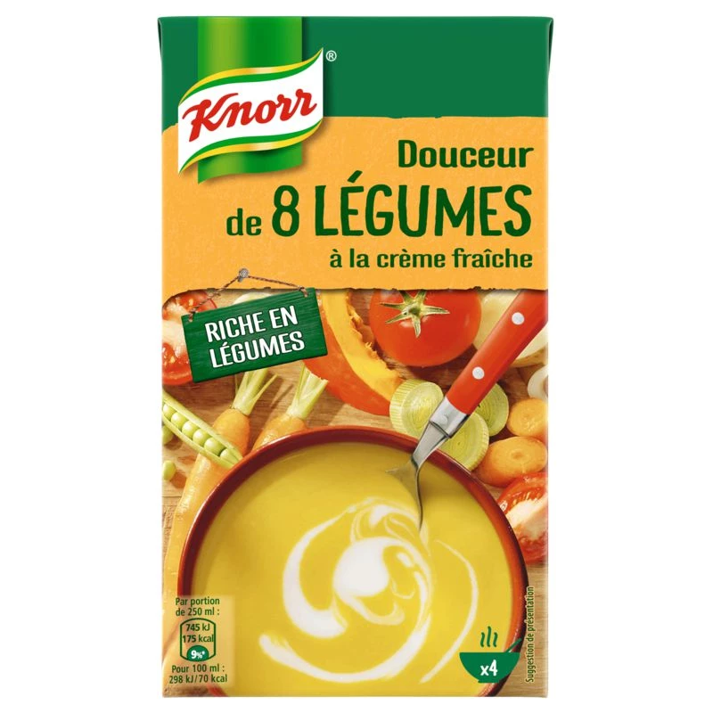 Soupe douceur de 8 légumes et crème fraîche 1L - KNORR