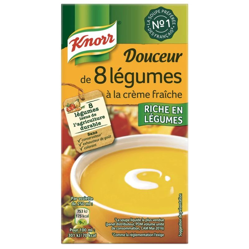 Soupe Douceur de 8 Légumes et Crème Fraîche, 50cl - KNORR
