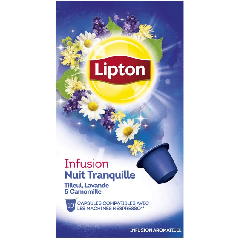 Infusion nuit tranquille tilleul, lavande, camomille x10 16g - LIPTON