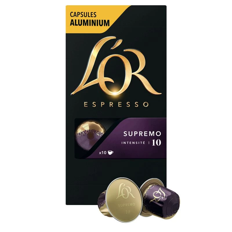 Café Supremo X10 Capsules Aluminium 52g - L'OR