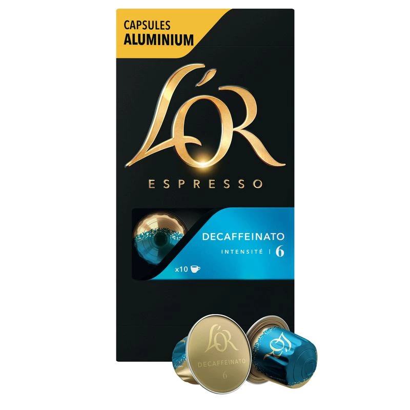 Café Decaffeinato X10 Capsules Aluminium 52g - L'OR