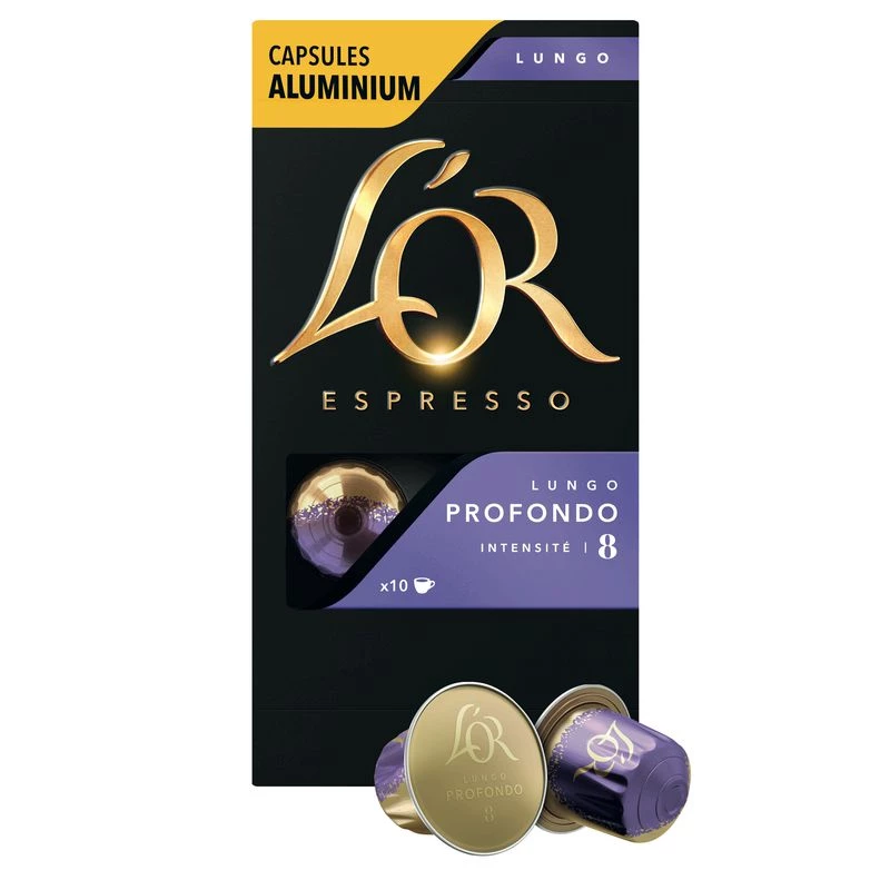 Café Lungo Profondo X10 Capsules Aluminum 52g - L'OR