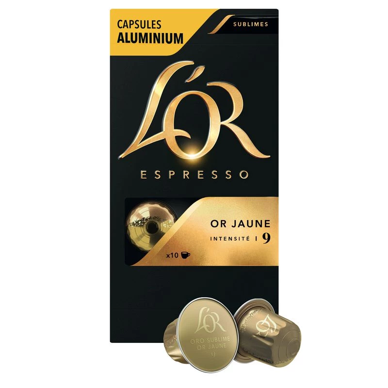 Coffee Sublime Absolute Gold X10 Aluminum Capsules 52g - L'OR