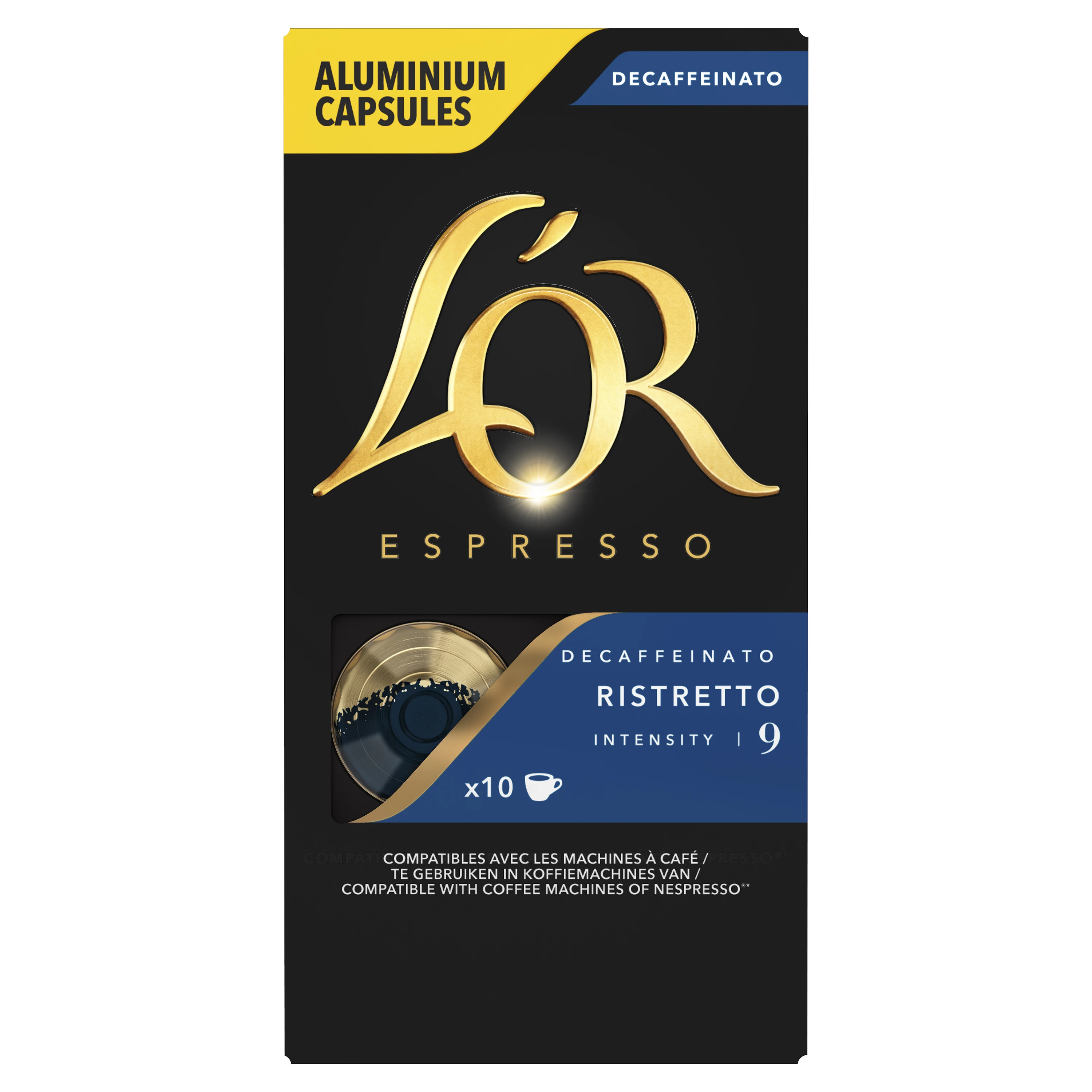 Café ristretto decaffeinato x10 capsules 52g -L'OR