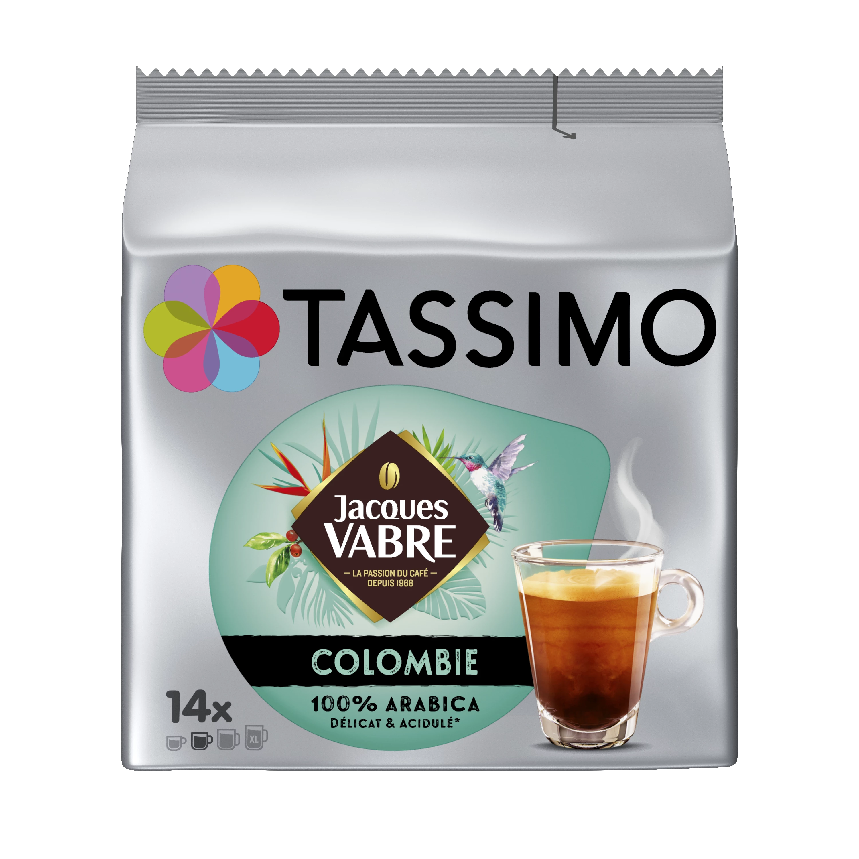 Jacques Vabre Kolumbien Kaffeepads X14 97g - TASSIMO