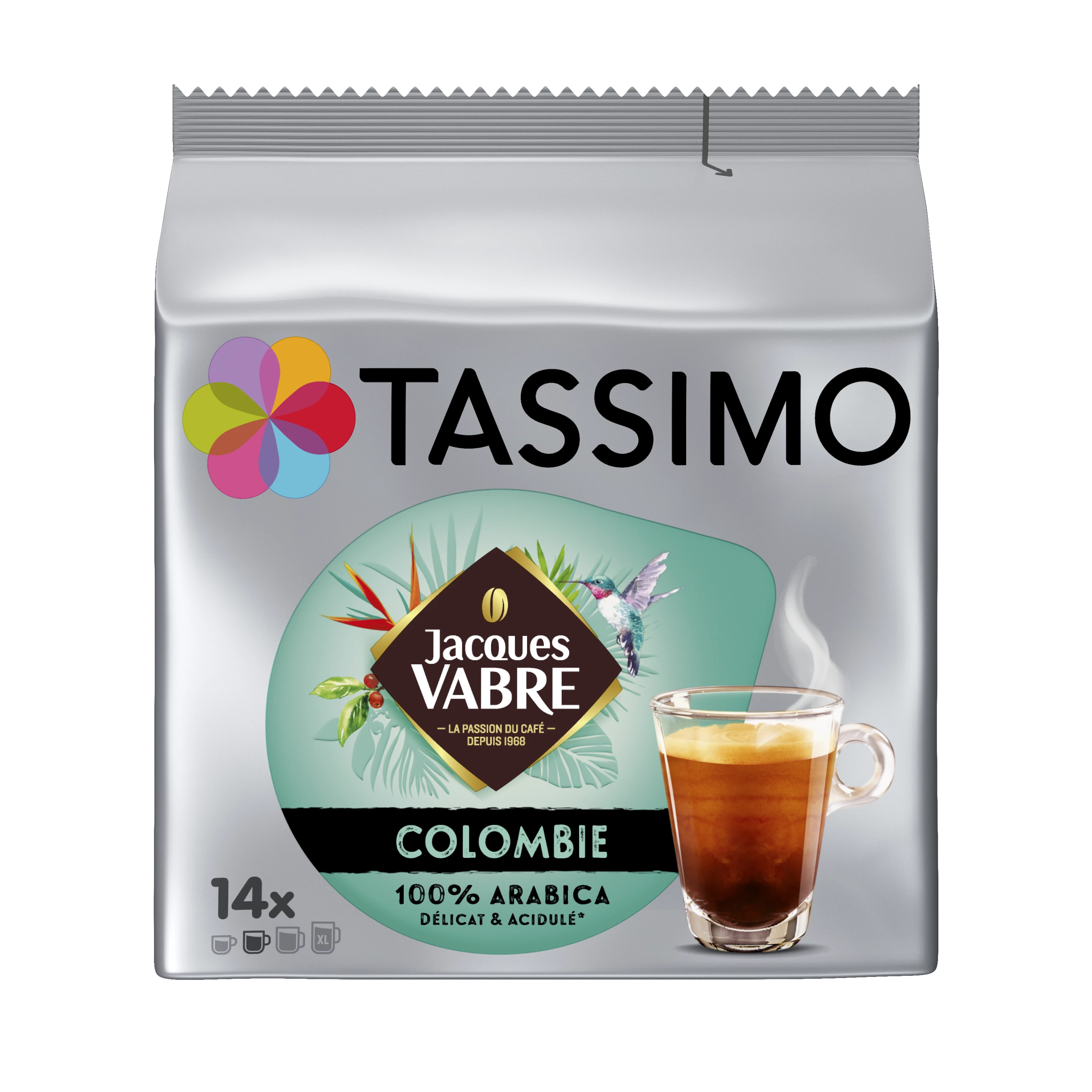 Dosettes Café Jacques Vabre Colombie X14 97g - TASSIMO