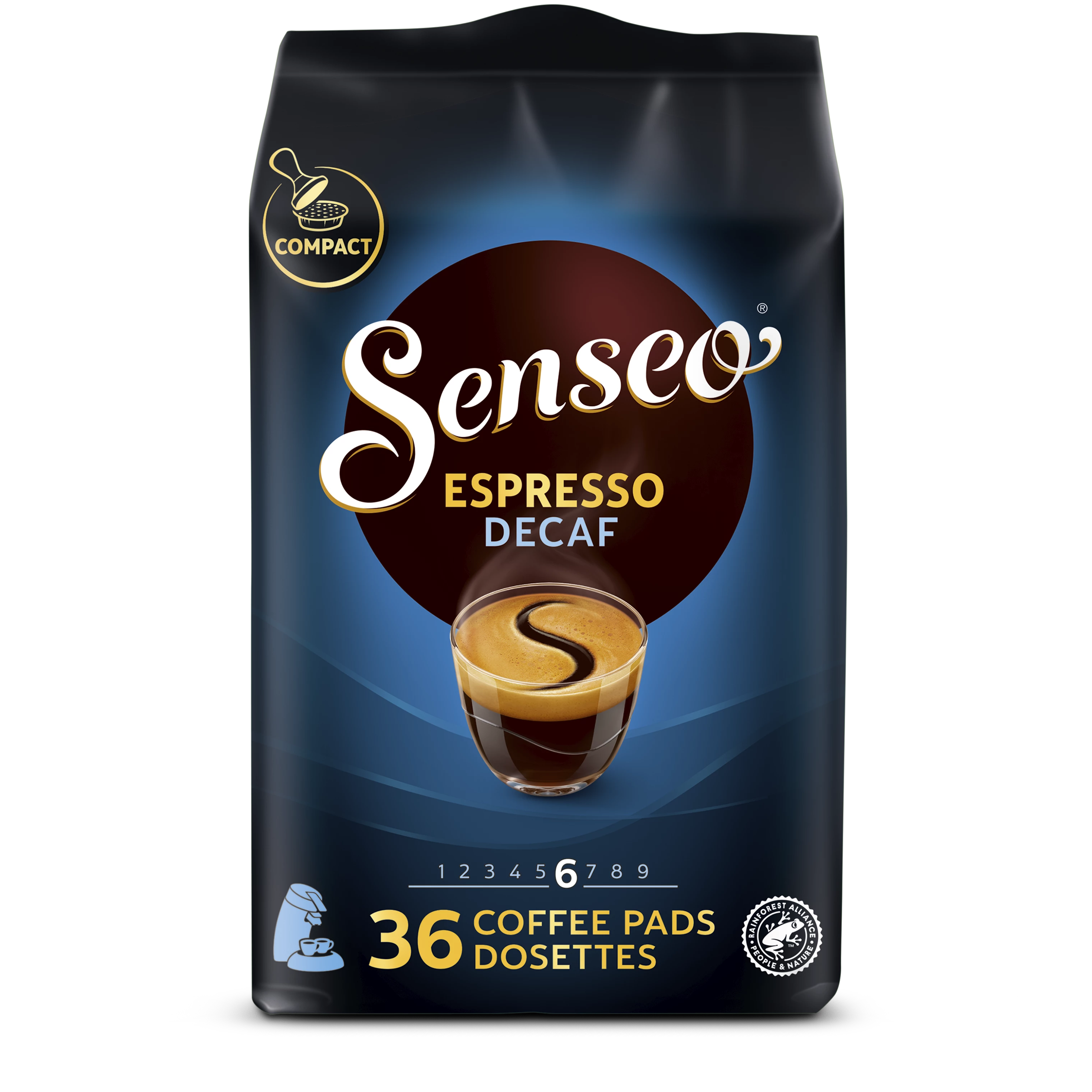 Dosettes Souples de Café Espresso Décaféiné x36; 250g - SENSEO
