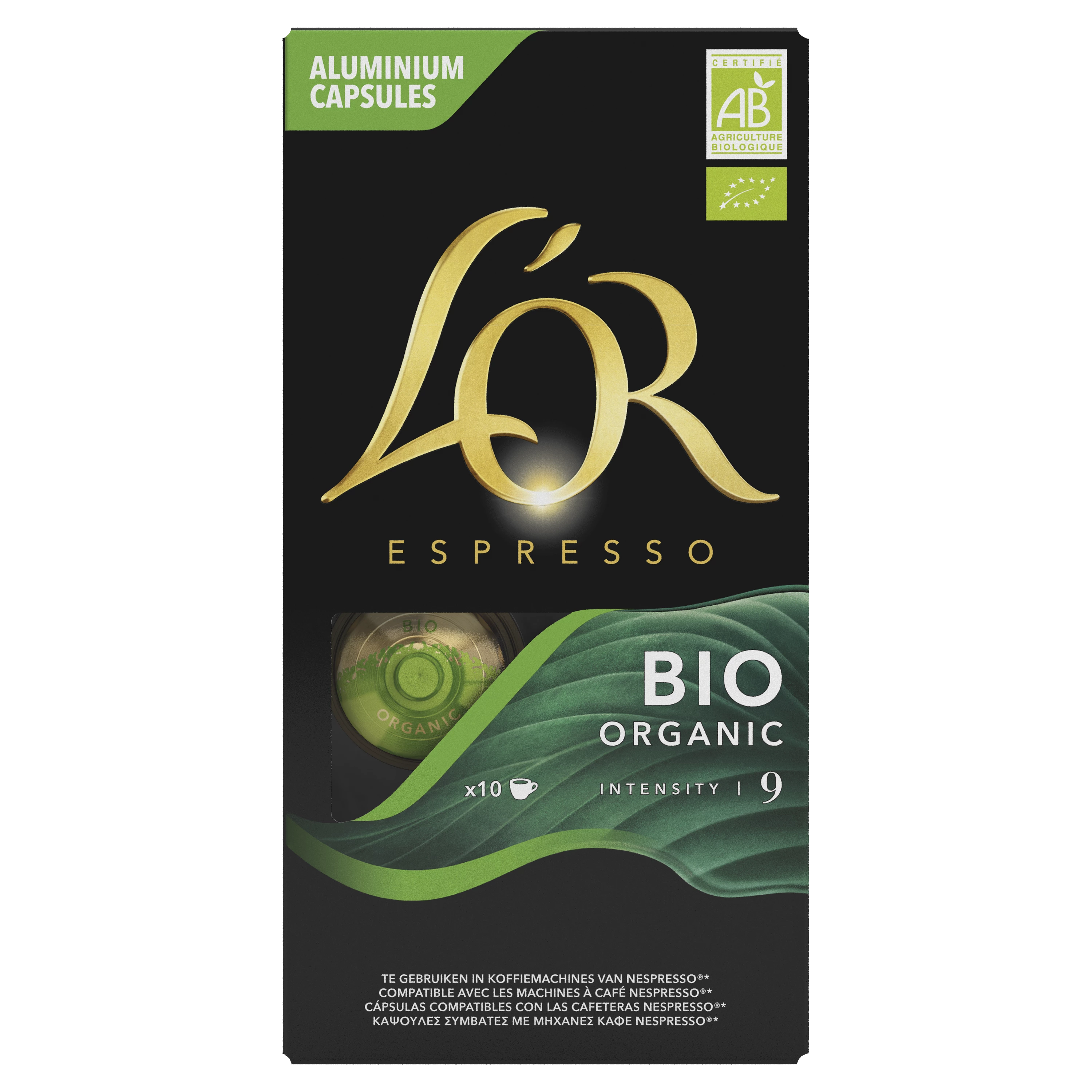 Organic Intensity 9 Espressopad, x10, 52g - L'OR