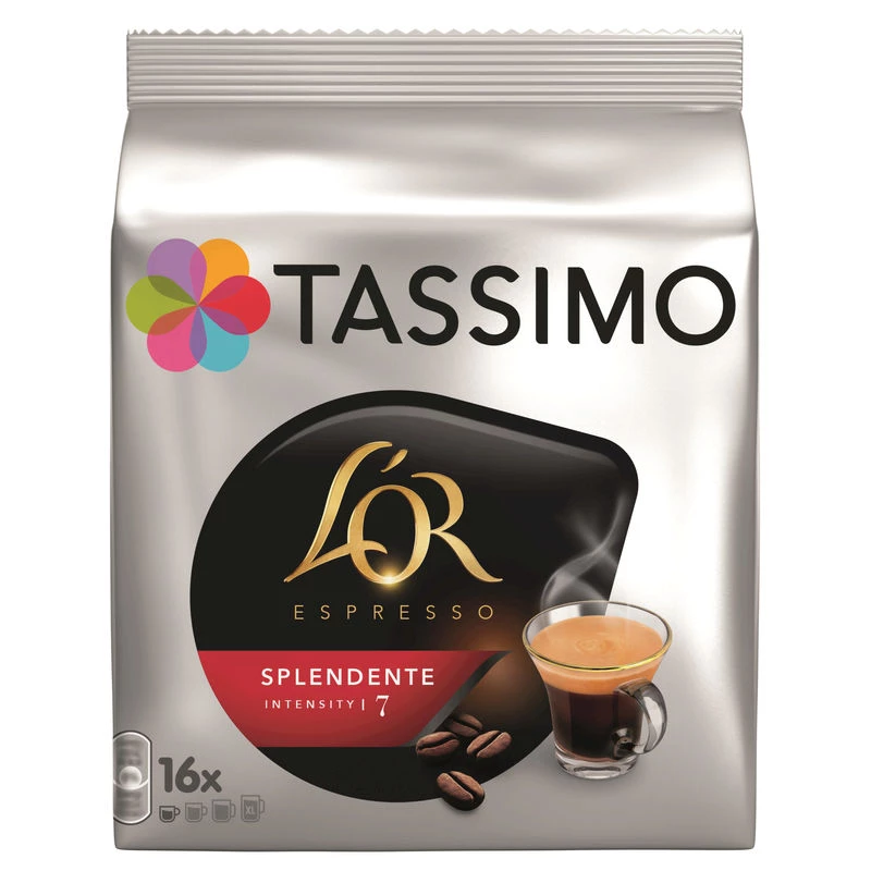 Café Splendente  L'or Espresso X16 Dosettes 106g - TASSIMO