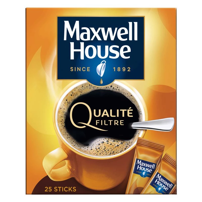 Café Qualité Filtre X25 Sticks 45g - MAXWELL HOUSE