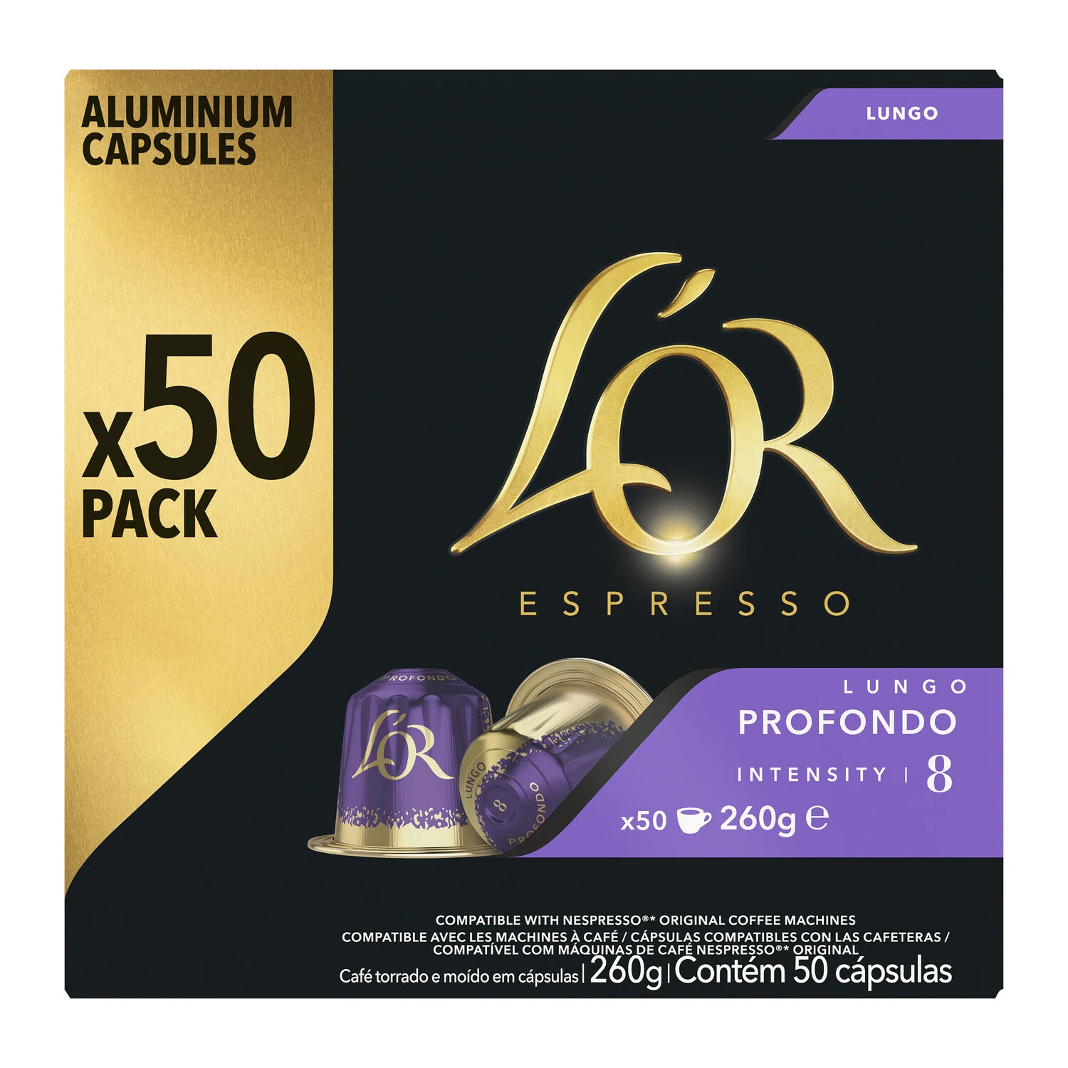 Café Espresso Lungo Profondo X50 Capsules - L'OR