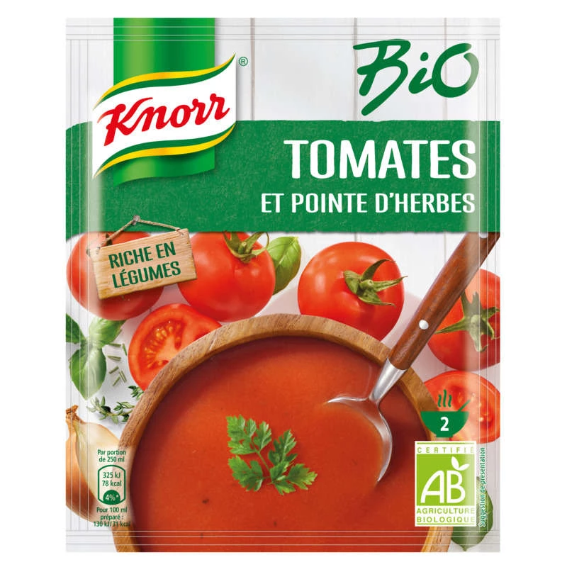 sopa líquida orgânica com tomate e ervas sachê 45g - KNORR