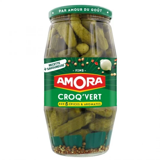 Cornichons 6 spices & aromatics, 540g - AMORA