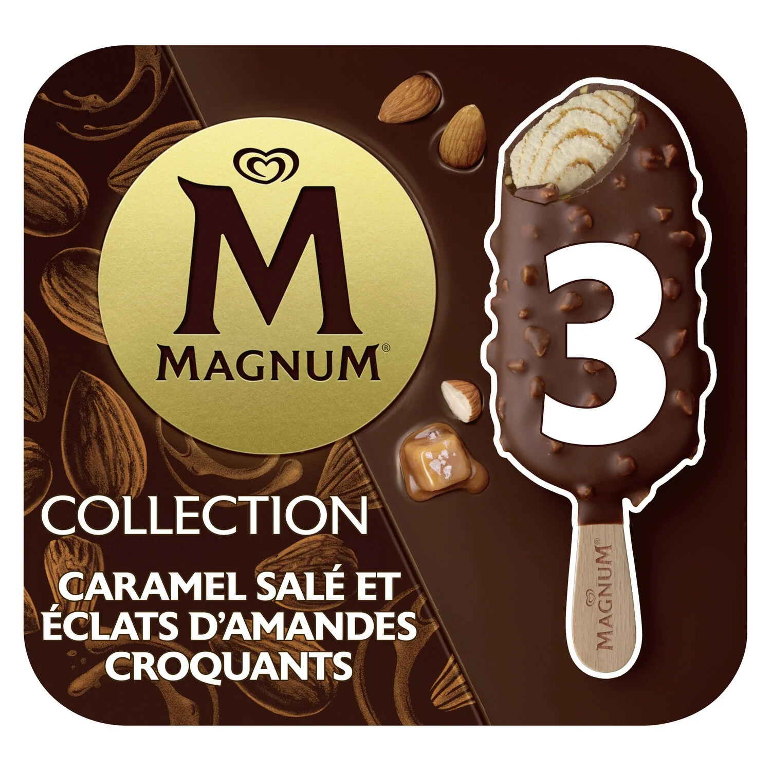 Ice Caramel Caramel Bank & Croquant almonds X3 - Magnum