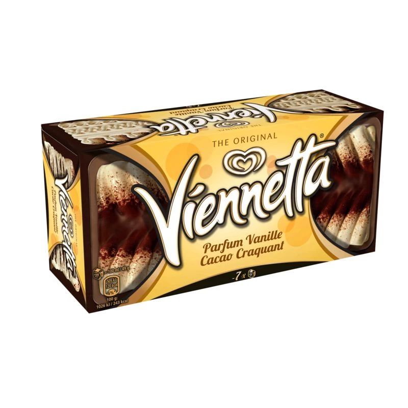 Eisdessert mit Vanille und knusprigem Kakao 320g - VIENNETTA