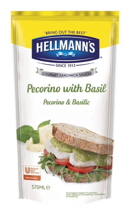 Hellmann's Sauce Sandwich Et Burger Pecorino & Basilic 570ml