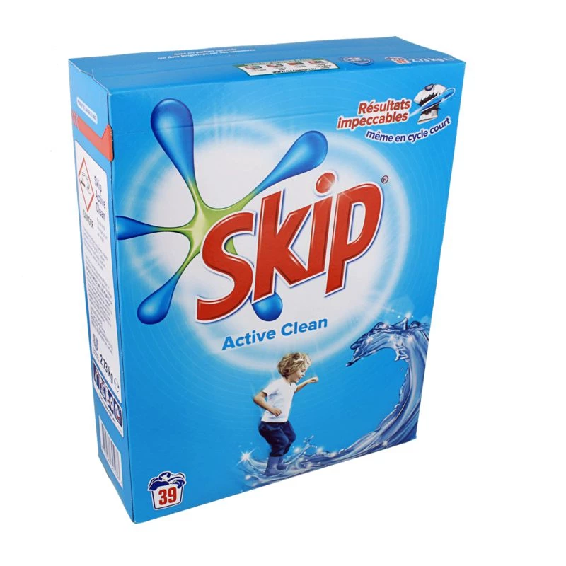 Detergente en polvo Active clean 39 dosis - SKIP