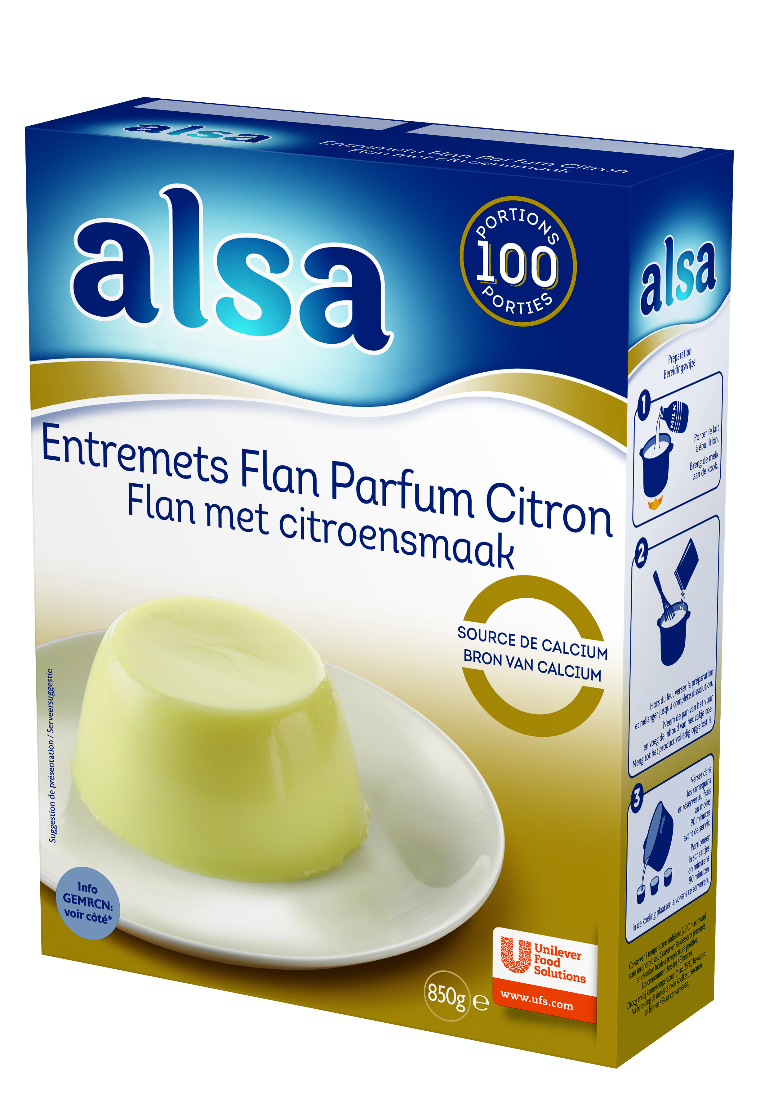 Alsa Entremets-flan Parfum Citron 850g 100 Portions
