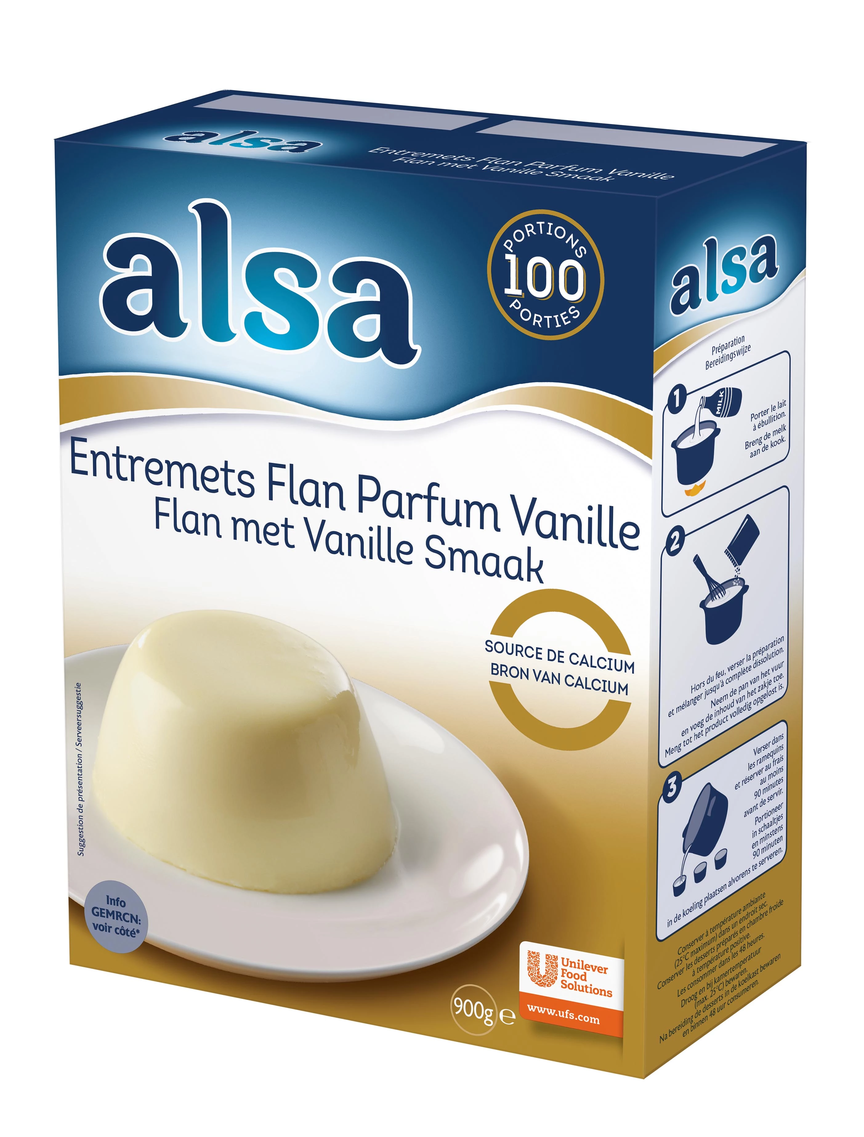 Alsa Entremets-flan Parfum Vanille 900g 100 Portions