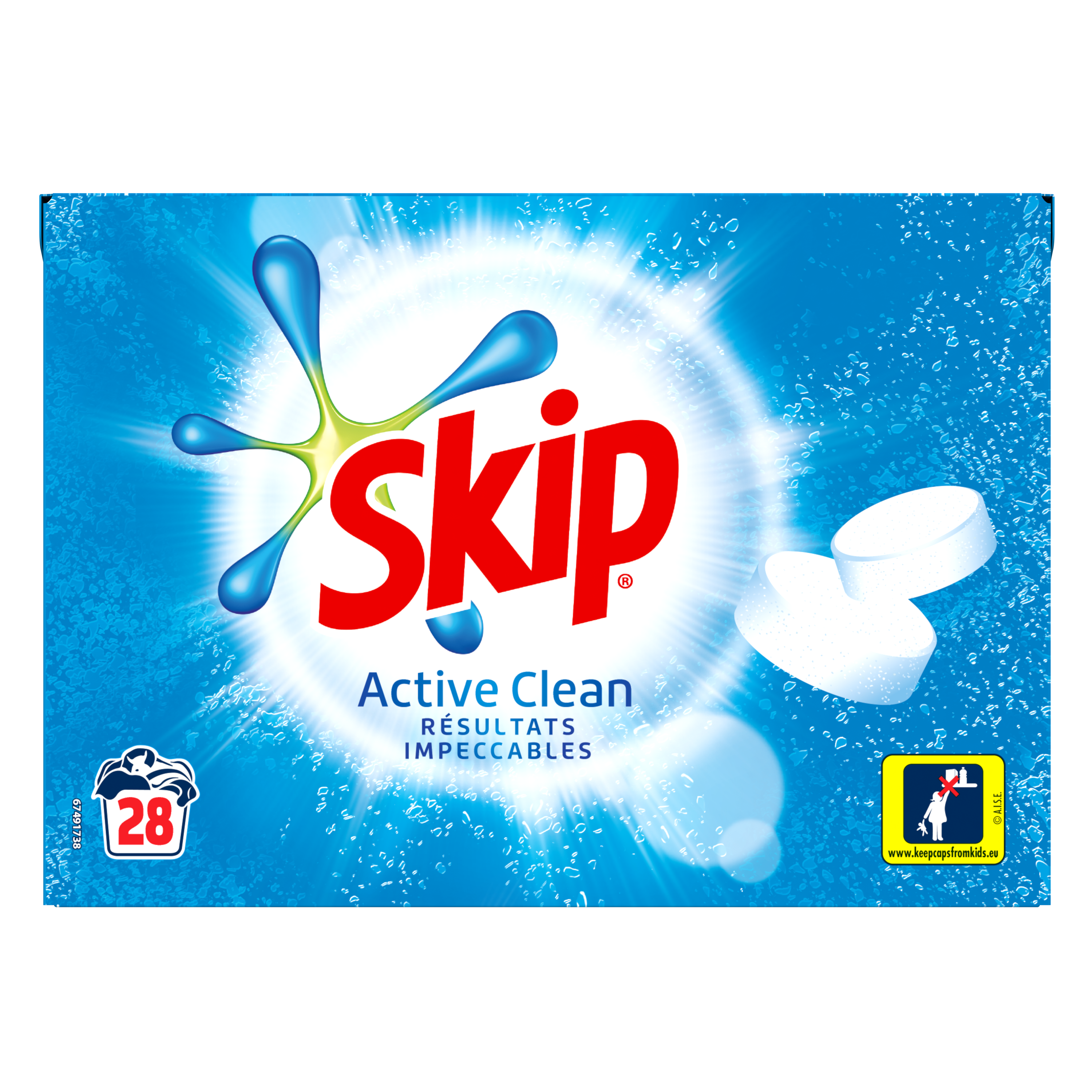 Pack de 7 - Skip Lessive Poudre Active Clean 7 Doses