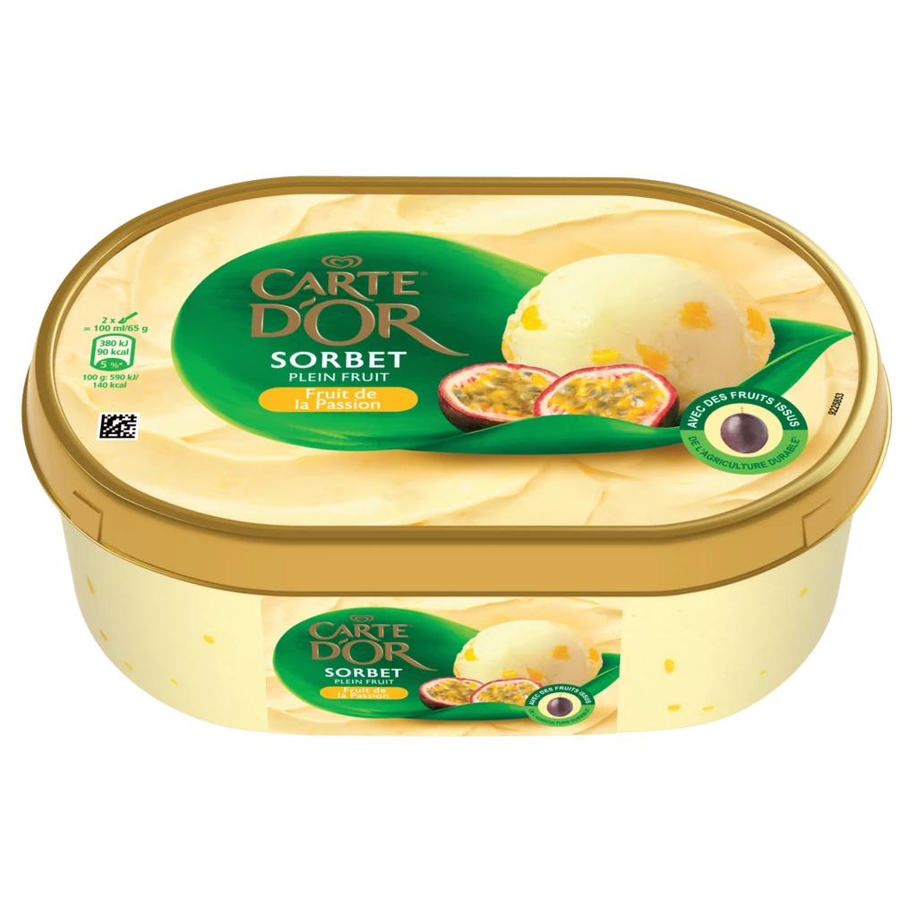 Glace sorbet fruit de la passion 650g - CARTE D'OR